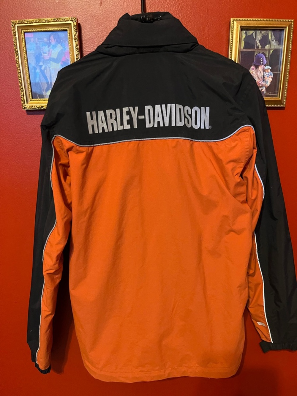 Harley-Davidson Black & Orange Logo Windbreaker Jacket